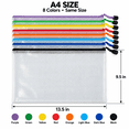 thumbnail image 5 of MRSXXNTY 24pcs Mesh Zipper Pouch Bags, A4 Zipper Bags for Organizing Storage, Waterproof Zipper Pouches, Letter Size, File Bags for Puzzle, Board Games and Office, 5 of 7