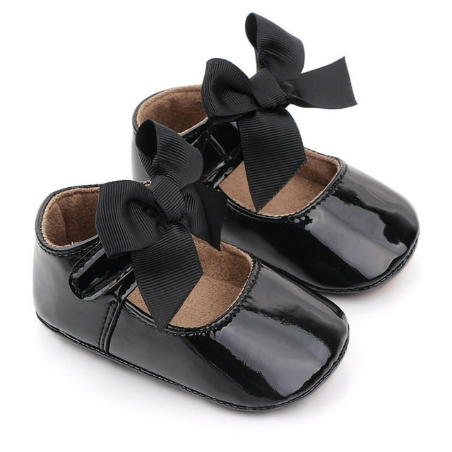 Zapatos planos de vestir para niñas y bebés, zapatos de fiesta de Boda de Princesa con lazo, zapatillas de suela suave antideslizantes, zapatos ligeros para recién nacidos