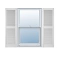 thumbnail image 1 of 14 1/2"W x 43"H Lifetime Vinyl, Custom Straight Top Center Mullion, Open Louver Shutters, w/Shutter-Loks (Per Pair), White, 1 of 12