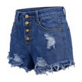 thumbnail image 7 of Plcasen Women's Denim Shorts Summer Casual Low Waisted Frayed Raw Hem Ripped Denim Jean Shorts, 7 of 7