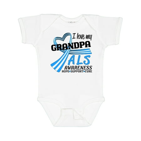 

Inktastic I Love My Grandpa Als Awareness Support Care Cure Boys or Girls Baby Bodysuit