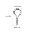 thumbnail image 3 of Uxcell 0.7" Small Screw Eye Hooks Self Tapping Screws Carbon Steel Silver 100Pcs, 3 of 6