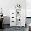 thumbnail image 2 of Bilot Free-Standing Cabinet Wooden Bathroom Cabinet Storage Cabinets Four Drawers and Cupboard for Bathroom and Kitchen, 2 of 4