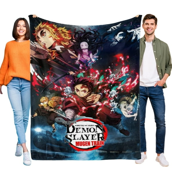 Throw Blanket for Demon Slayer Bed Couch Soft Warm 30x40 Inch Flannel Blanket for Kids Boys Girls Gifts Home Decor