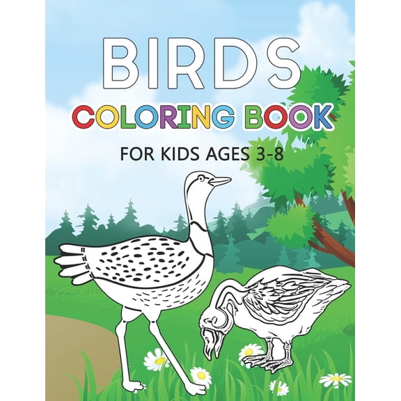 Ash Coloring Books Birds Coloring Book: Color your Favorite Bird, Kids Coloring book for 3-8 age, Colorful Birds Coloring books, Book 4, (Paperback)