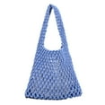 thumbnail image 2 of Cotton Thread Handbags Straw Woven Hollow Net Shopping Beach Vacation Purses, 2 of 8