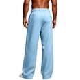 thumbnail image 6 of Resicozy Baggy Sweatpants Men Wide Leg Loose Fit Lounge Gym Solid Casual Joggers Oversized Sweatpant with Pockets Sky Blue S, 6 of 6
