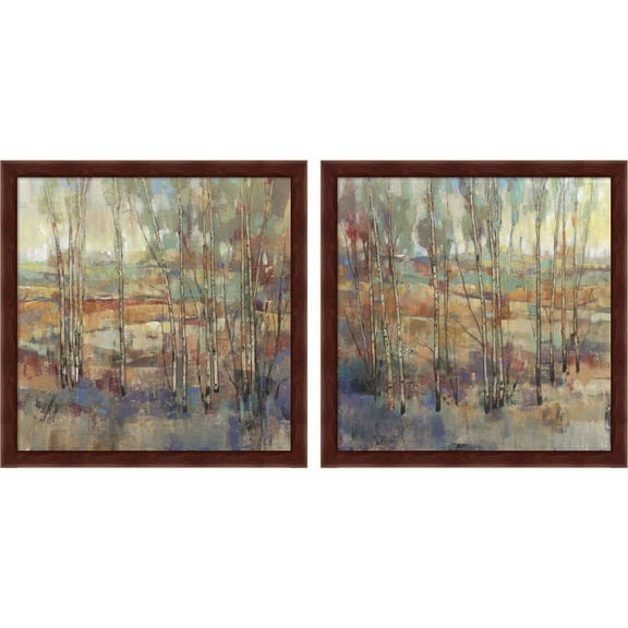 Great Art Now Kaleidoscopic Forest by Timothy O'Toole, 2 Piece Framed Art Set Each 13.25"W x 13.25"H