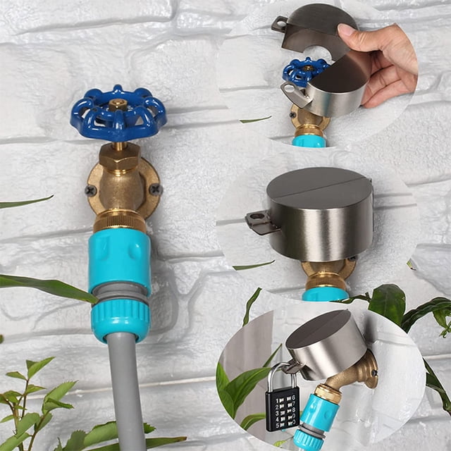 YAOMOBB Prevent Water Theft Outdoor Cover with Code Lock Water Resistant Stainless Steel Unauthorized Access Prevention