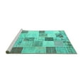 thumbnail image 2 of Ahgly Company Machine Washable Indoor Square Patchwork Turquoise Blue Transitional Area Rugs, 6' Square, 2 of 4