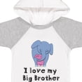 thumbnail image 4 of Inktastic I Love My Big Brother Elephant Blue Pink Girls Baby Bodysuit, 4 of 5