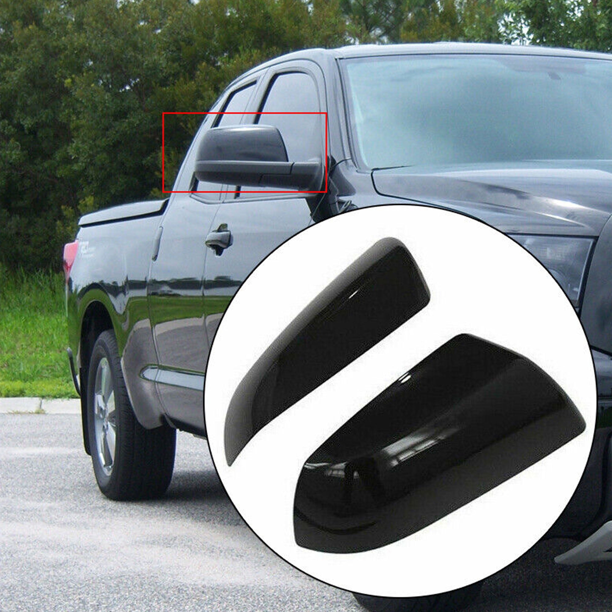 Chrome Mirror Cover Caps For Toyota 4Runner, RAV4, Highlander (2014-2024) - ABS, Top Half, Stick-On