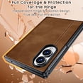 thumbnail image 5 of ELEHOLD Case for Samsung Galaxy Z Fold8, Premium Leather Texture Slim Protective Cover with Built-in HD/Privacy Screen Protector, Hinge Protection, D, 5 of 9