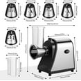 thumbnail image 2 of Rallador de queso eléctrico, rallador de queso profesional 5 en 1 de 250 W, cortadora eléctrica de verduras, cortadora eléctrica trituradora para verduras, 2 of 5
