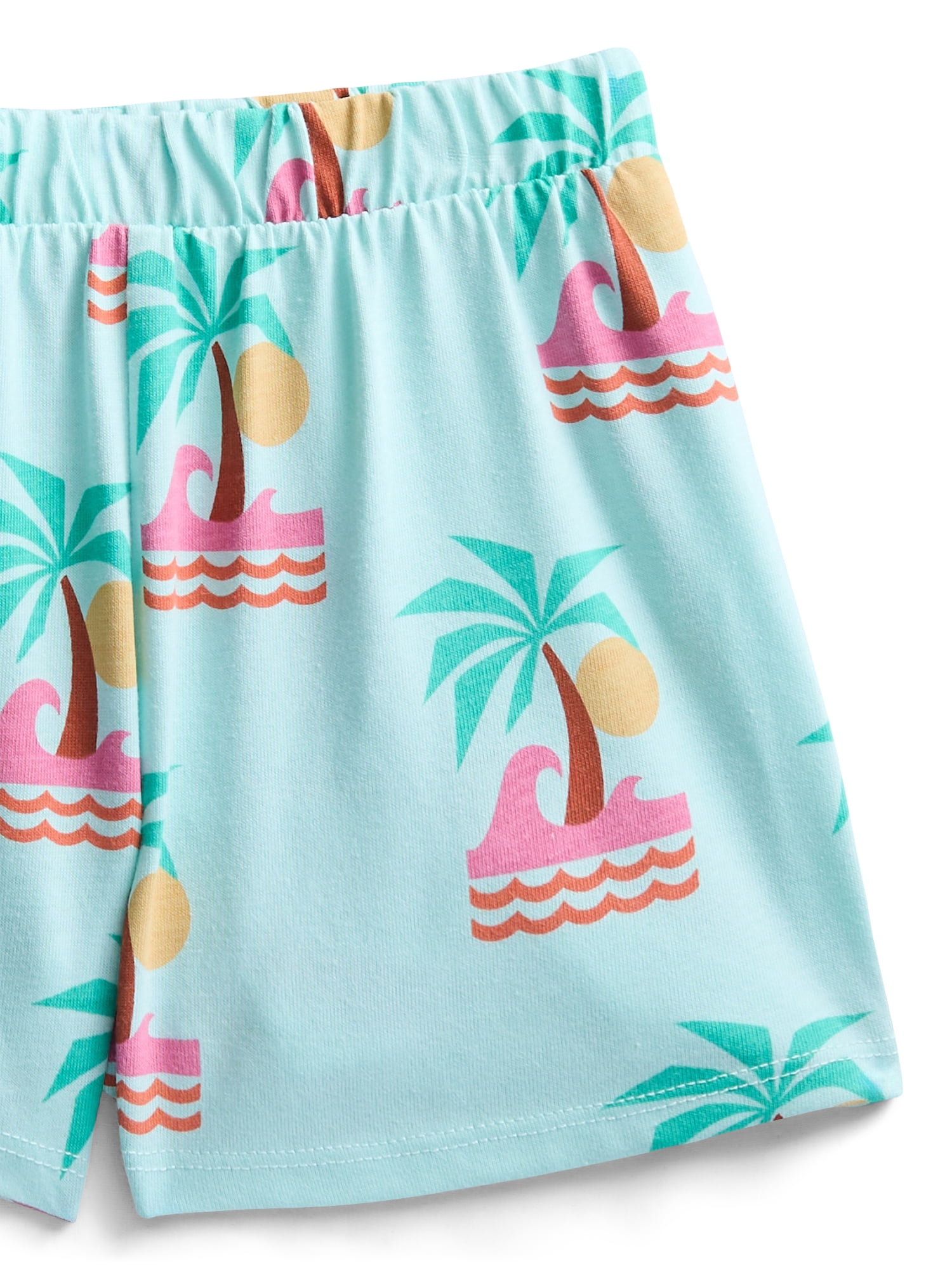 Wonder Nation Toddler Girls Ribbed Tank Top and Shorts 2-Piece Set, Sizes 12M–5T