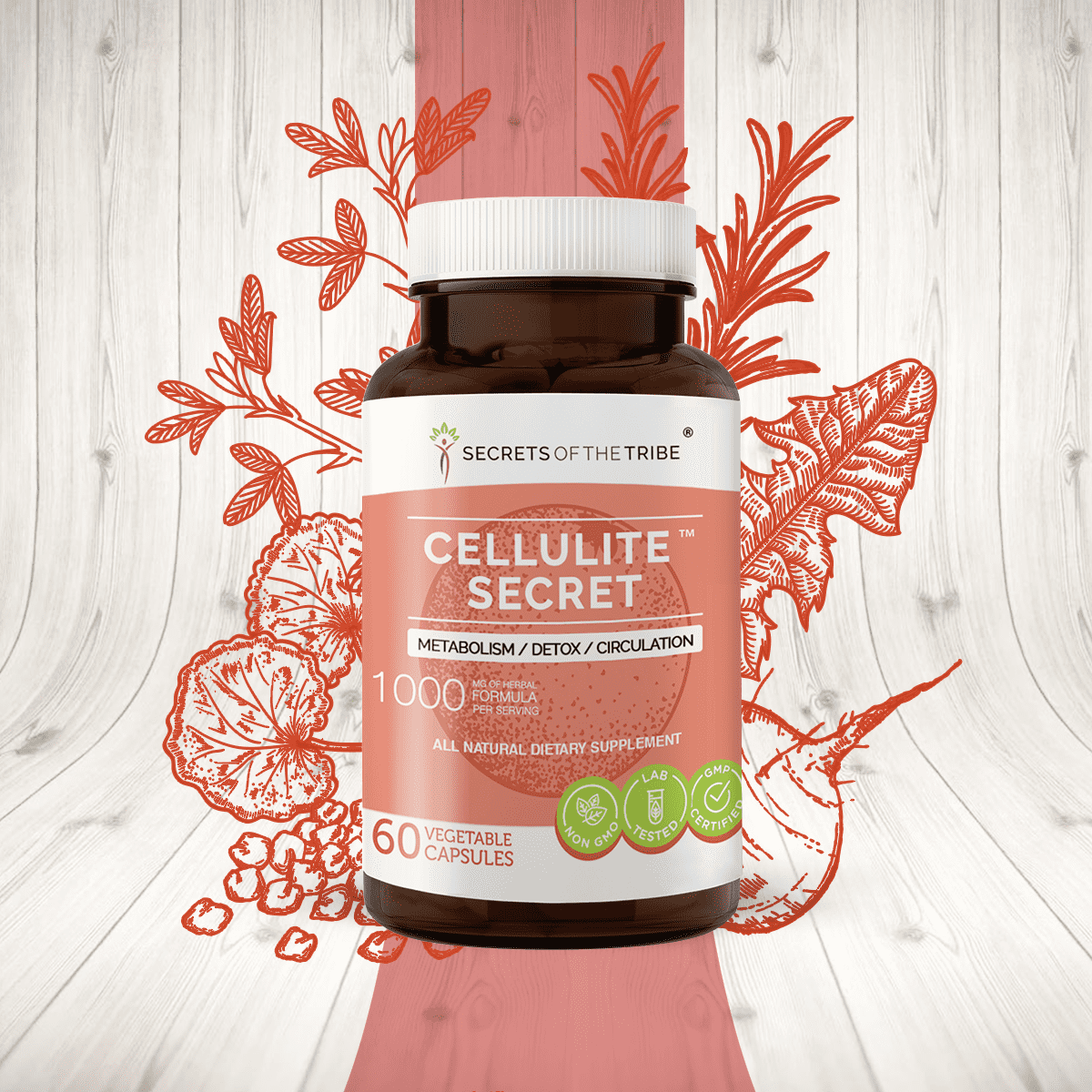 Cellulite Secret 60 Capsules, 500 mg, Gotu Kola, Alfalfa, Rosemary
