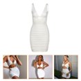 thumbnail image 3 of 1 pieza de poliéster fruncido vestido sexy mujer vestido hermoso elegante vestido de fiesta (L) HOMEMAXS MX10807785, 3 of 6