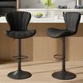 thumbnail image 4 of Hawsaiy Modern Swivel Bar Stools Set of 2, Faux Leather Upholstered Counter Height Bar Chairs, Waterproof Barstools for Kitchen Island & Home Bar,Black, 4 of 10