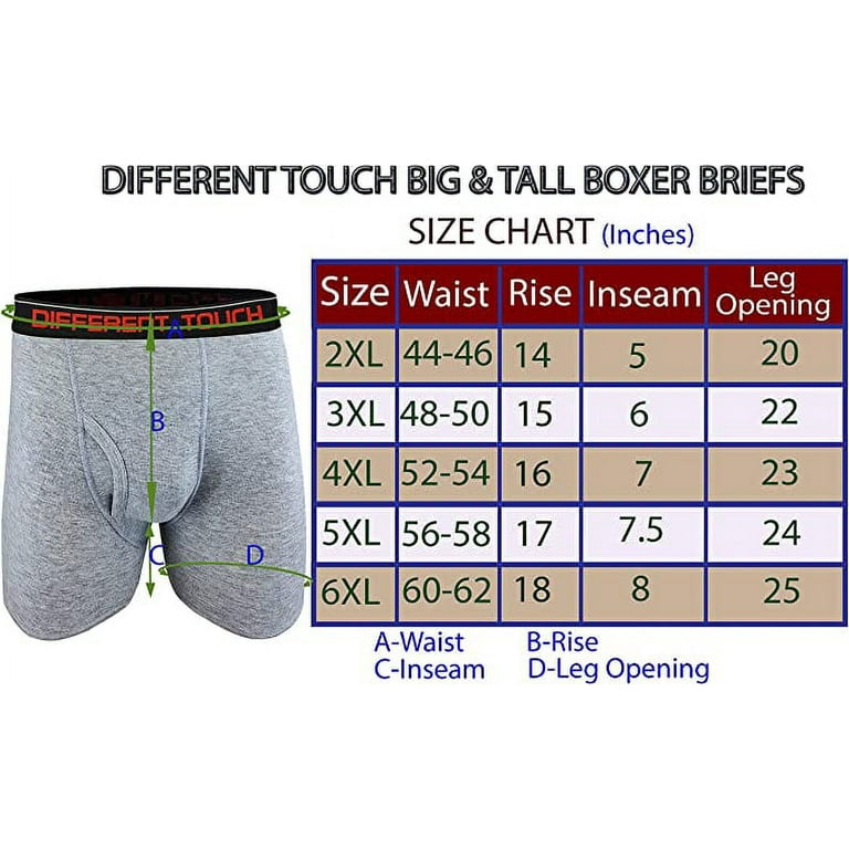 6 Pack Men's Big & Tall USA Assorted Log Leg Boxer Briefs Underwear
