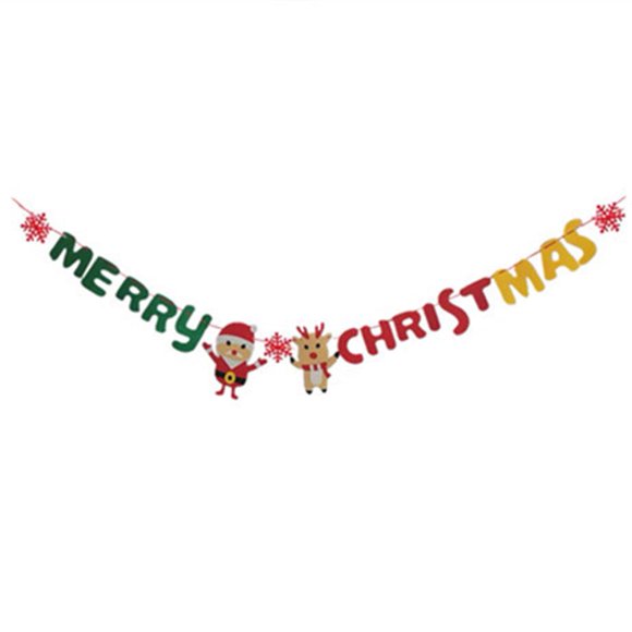 Joyeux Noël Bannière Guindée Guirlande Pendaison Drapeau Noël Fête Décoration E8Z9