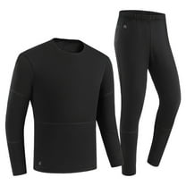 Men's Smart Heating Thermal Underwear Thermal Underwear Long Johns Winter Warm Cold Weather Base Layer Set Elasticity Top and Bottoms for Men Battery Not Included Battery Not Included (Black, L)