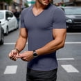 thumbnail image 2 of Krdevn Men's V Neck T Shirt Casual Comfortable Breathable Soft Basic Tee for Everyday Wear Home Outdoor Hiking Summer,3XL, 2 of 7