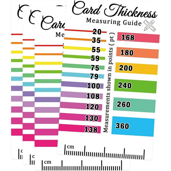 4pcs Thickness Reference Scale Card Point Gauge Tool Trading Card Sports Card for Thickness Measuring 2.2x3.5inch