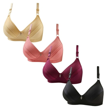 Gnurob Lace Bras for Womens Push Up Wireless Bralettes Breathable Brassiere 3 Pack Plus Size Bralette Comfort Adjustable Straps Bra Sports Wear Clearance Saving A02-Khaki X-Large