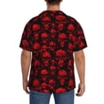 thumbnail image 3 of Logiee Red Skulls Print Men's Button Down Shirts Short Sleeve, Summer Beach Shirts,Vacation Wedding Shirts,Men's Casual Button-Down Shirts with Pocket-Medium, 3 of 5
