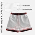 thumbnail image 5 of Black and Red Plaids White Lines Swim Trunks Board Shorts Beach Pants Bathing Bottoms L, 5 of 8