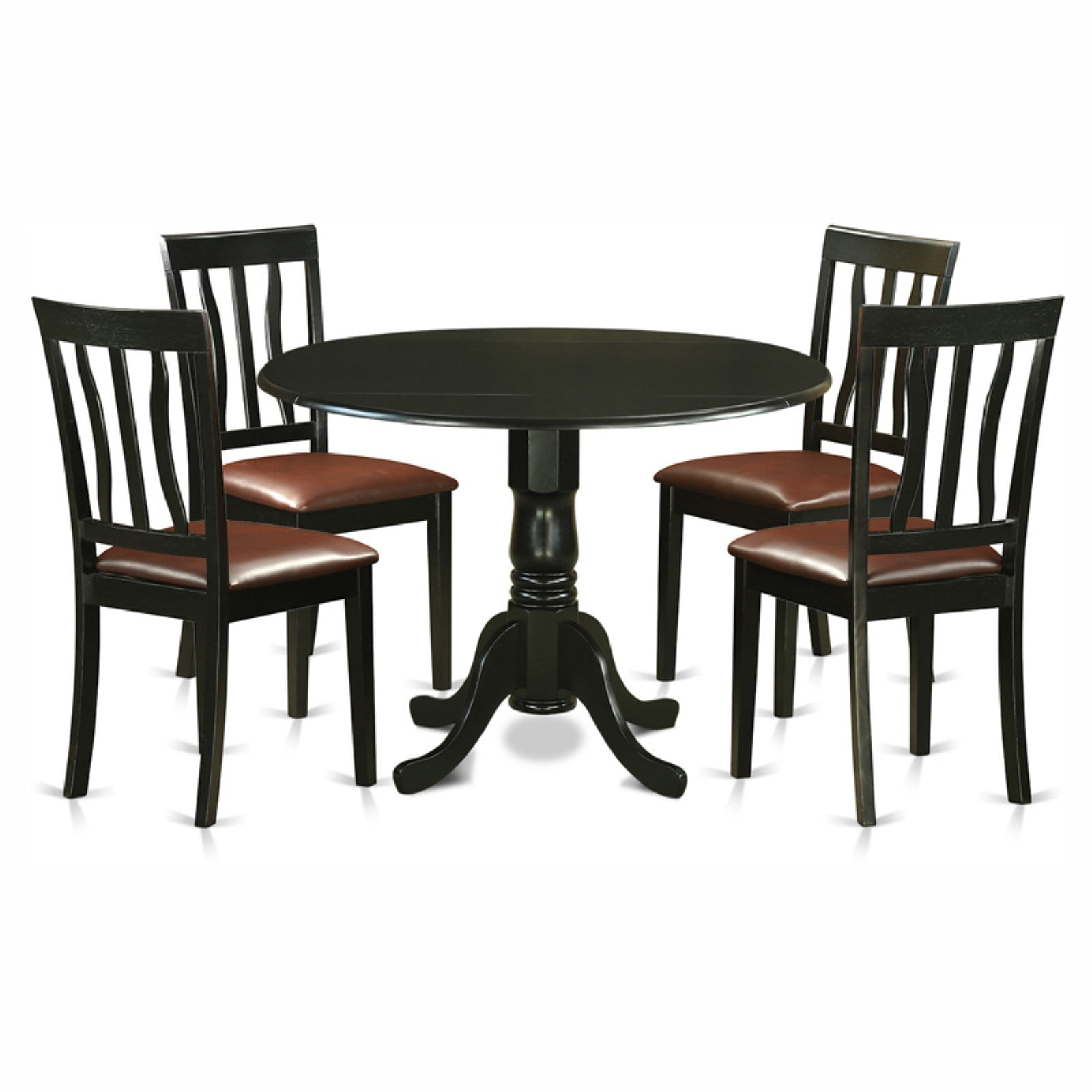 East West Furniture Dublin 5 Piece Drop Leaf Dining Table Set with