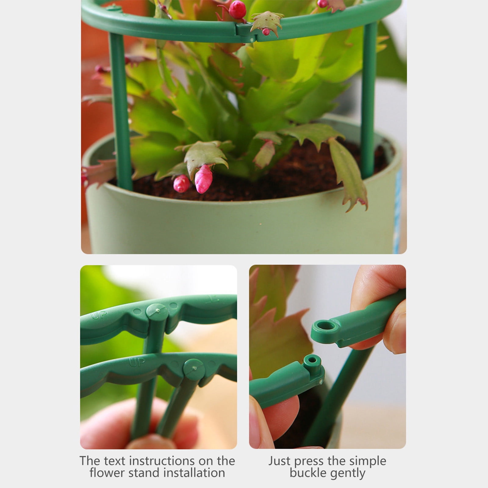 Weloille Semi-Circular Steel Core Plant Support Stand White for Climbing Plants Flowers Vegetables Garden Trellis