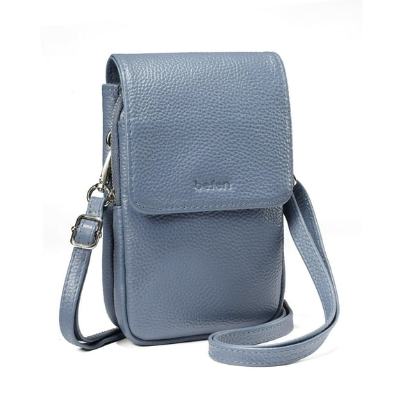 Bandolera befen Small de piel auténtica azul para mujer