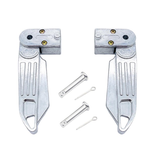 koolsoo Motorcycle Foot Rests Non Slip Comfortable Ride Portable Foldable Foot Pedal silver