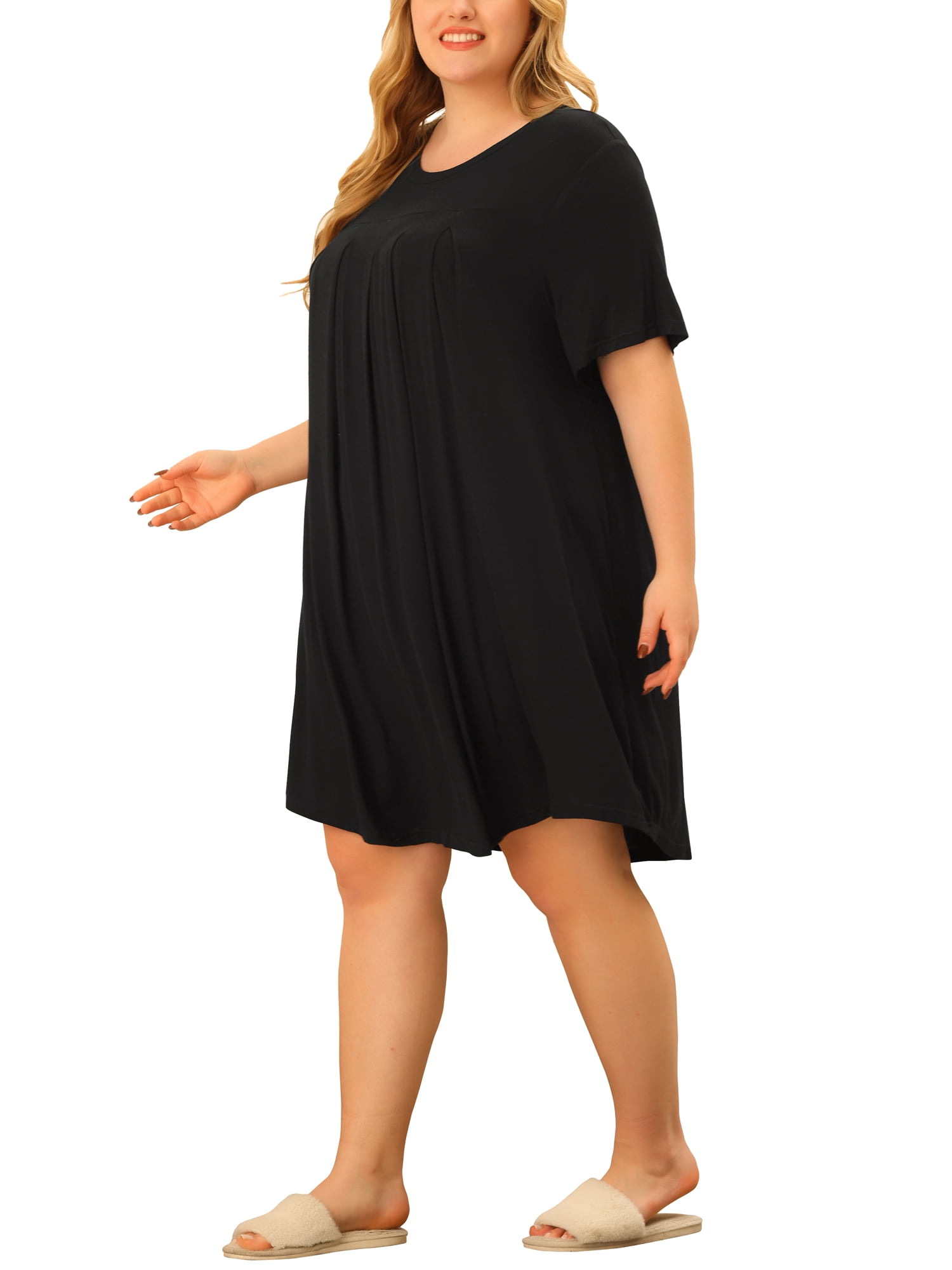 Unique Bargains Women's Plus Size Nightgown Sleepwear Sleep Dress Nightwear Loungewear