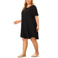 thumbnail image 4 of Unique Bargains Women's Plus Size Nightgown Sleepwear Sleep Dress Nightwear Loungewear, 4 of 6