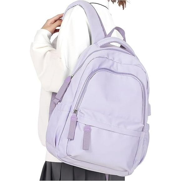 School Backpack Womens Lightweight School Bag Casual Daypack College Laptop Backpack for Men Women Water Resistant teen backpack Travel Rucksack.purple