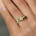 thumbnail image 4 of Gem Stone King 1.87 Ct Oval Peach Morganite Green Peridot 925 Sterling Silver Ring (Size 5), 4 of 6