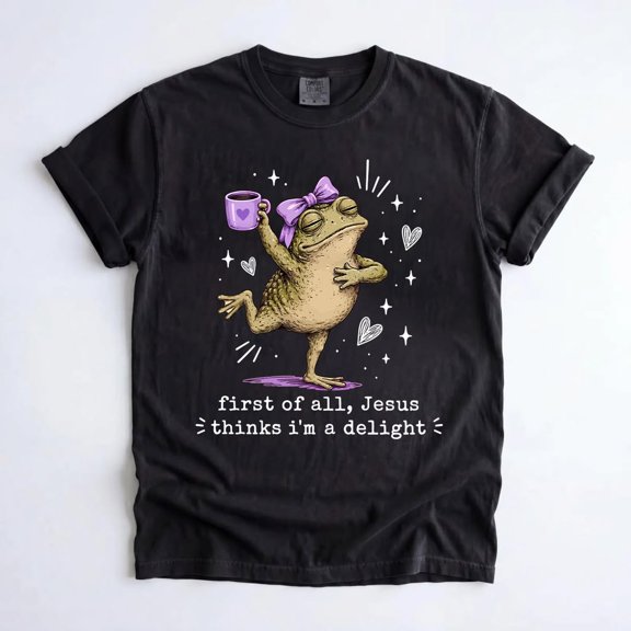 Christian Frog Shirt, Jesus Thinks I'm A Delight, Christian Mom Gift, Funny Christian Tee, Faith Humor Shirt
