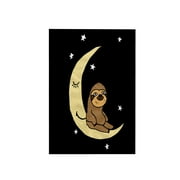 3dRose, Funny Funky Sloth sitting on Moon with Stars, 15x22 Hand Towel