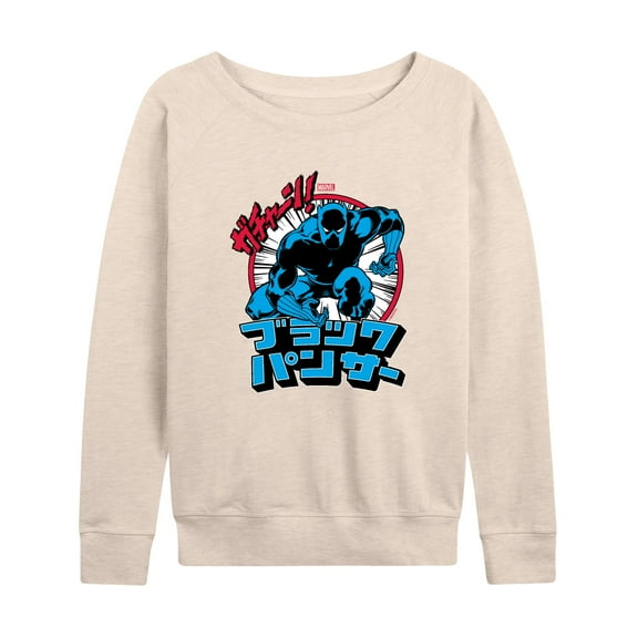Marvel Black Panther - Katakana Panther - Women's French Terry Pullover Sweatshirt