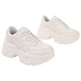 thumbnail image 2 of Berness Women Chunky Platform Sneakers Lace Up Fashion Trainers Thick Sole Casual Walking Light Weight Shoes BLAIR Beige Ivory Off-White 7, 2 of 5