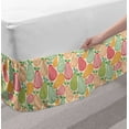 thumbnail image 2 of Fruit Art Bed Skirt, Retro Style Sketch of Striped Colorful Pear Silhouettes Graphic, Elastic Bedskirt Dust Ruffle Wrap Around for Bedding Decor, 4 Sizes, Champagne and Multicolor, by Ambesonne, 2 of 2