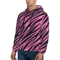 thumbnail image 2 of Hoodies for Men - pink black zebra print striped Long Sleeve Comfrt Men'S Fashion Hoodies & Sweatshirts, Sweatshirts for Men Hoodies Pullover Clothing Clothes with Pouch, 2 of 7