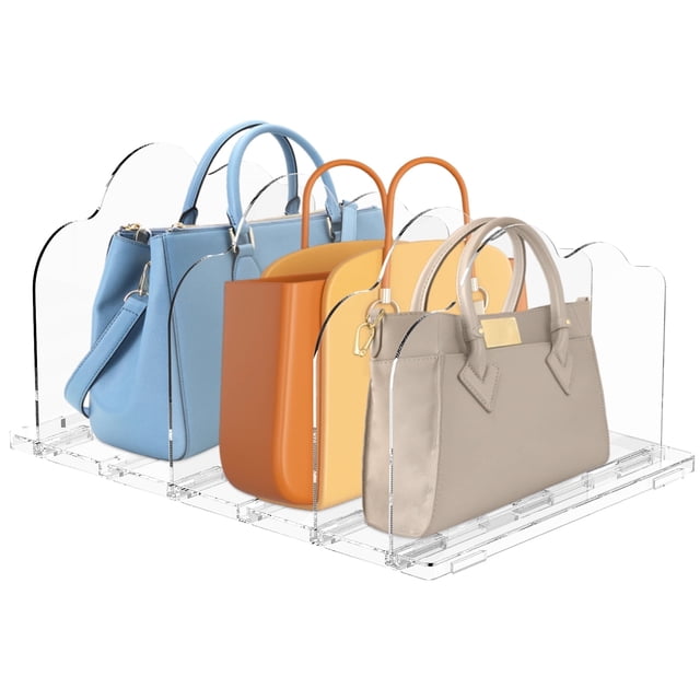Clear Shelf Dividers Adjustable Plastic Closet Organizer Handbag Purse Storage (style01 )