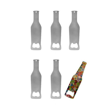 6 Pcs. Sublimation blanks Grey Steel Bottle Beer metal Opener 6 " X 1,5 " Heavy duty Stainless Steel Flat for Kitchen, bar o restaurant