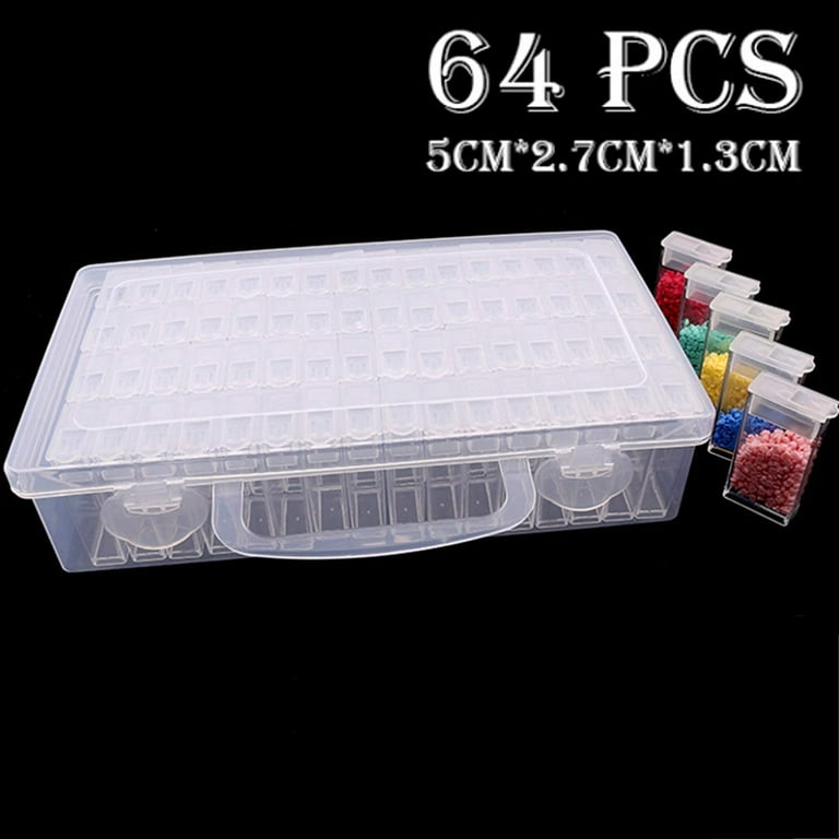 Wholesale 5D custom diamond art plastic container 64 round bottles