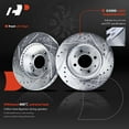 thumbnail image 3 of A-Premium Front Drilled and Slotted Disc Brake Rotors Set Compatible with Honda Civic 1990-2005 Fit Insight Civic Del Sol Acura EL Integra 2-PC Set, 3 of 8