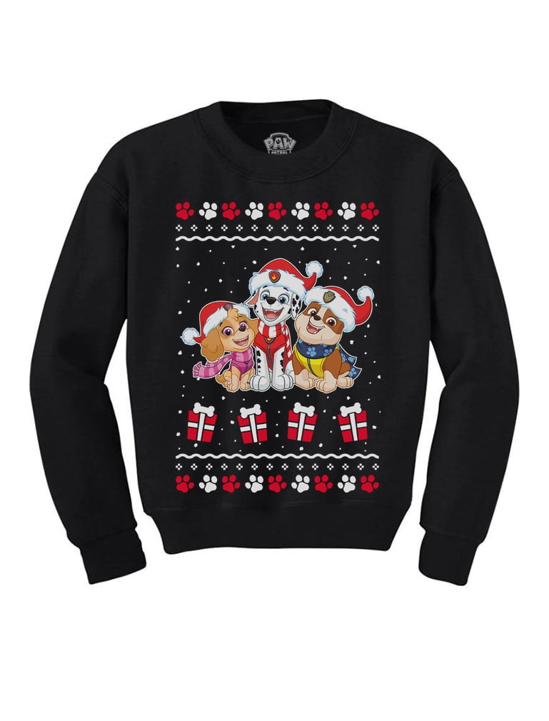 Tstars Paw Patrol Ugly Christmas Rubble Marshall Santa Toddler/Kids Sweatshirt