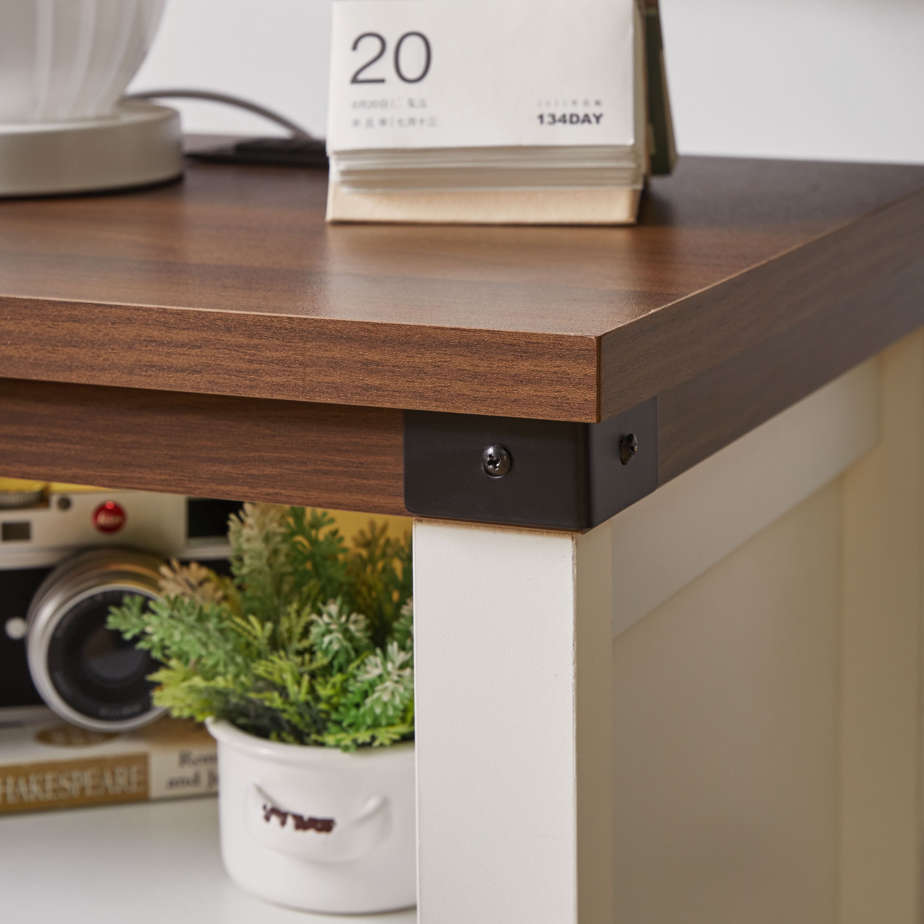 MAYEERTY Farmhouse Nightstand with Charging Station, 2 Drawers & Open Shelf, Wood Bedside End Table with USB Ports & AC Outlets for Bedroom Living Room Small Spaces